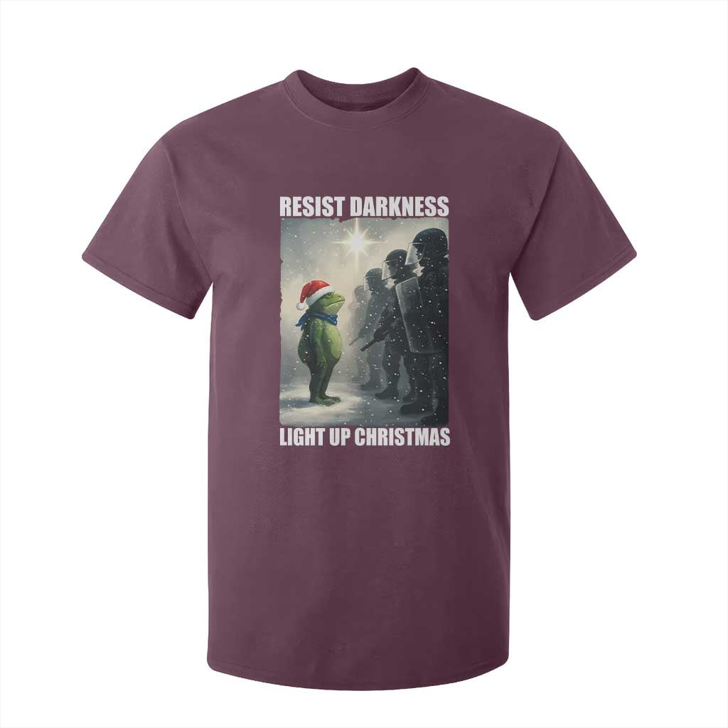 Resist Frog Christmas T Shirt For Kid Funny Portland Protest ICE Activist Meme TS14 Maroon Print Your Wear