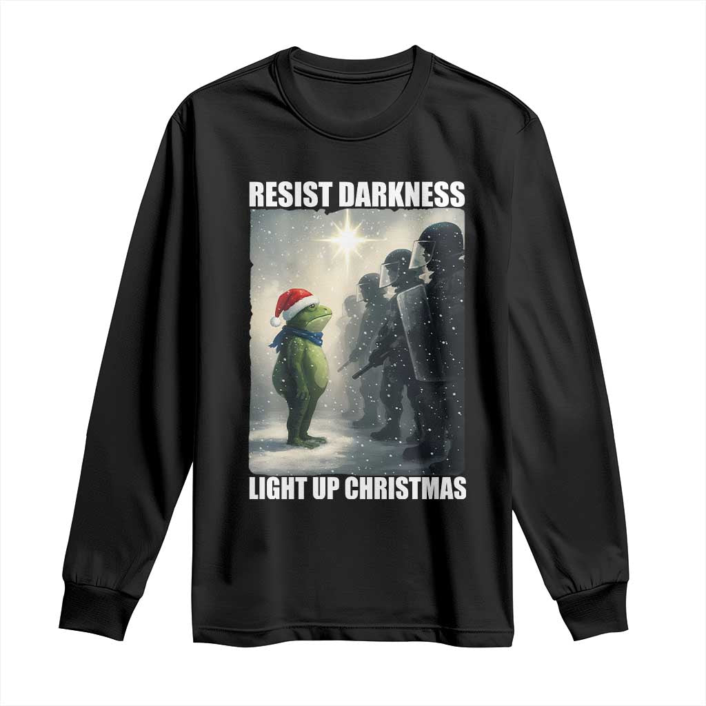Resist Frog Christmas Long Sleeve Shirt Funny Portland Protest ICE Activist Meme TS14 Black Print Your Wear