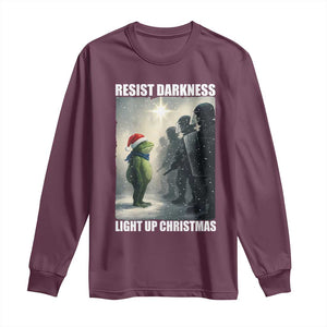 Resist Frog Christmas Long Sleeve Shirt Funny Portland Protest ICE Activist Meme TS14 Maroon Print Your Wear