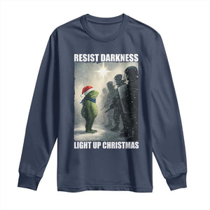 Resist Frog Christmas Long Sleeve Shirt Funny Portland Protest ICE Activist Meme TS14 Navy Print Your Wear