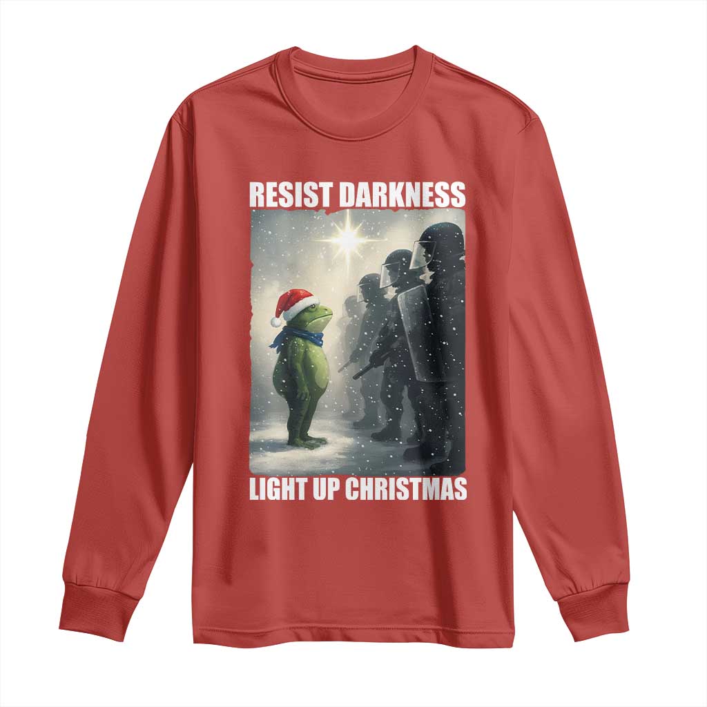 Resist Frog Christmas Long Sleeve Shirt Funny Portland Protest ICE Activist Meme TS14 Red Print Your Wear