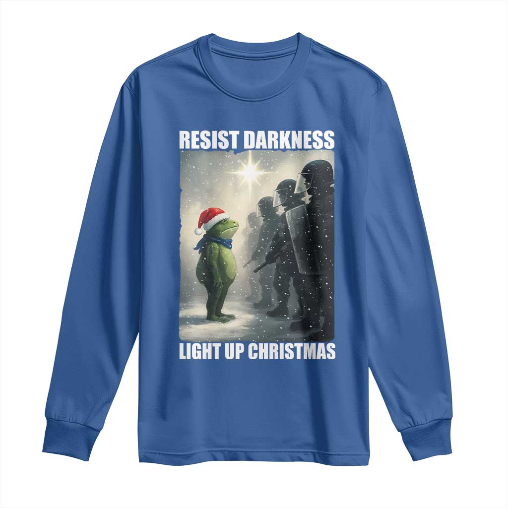 Resist Frog Christmas Long Sleeve Shirt Funny Portland Protest ICE Activist Meme TS14 Royal Blue Print Your Wear