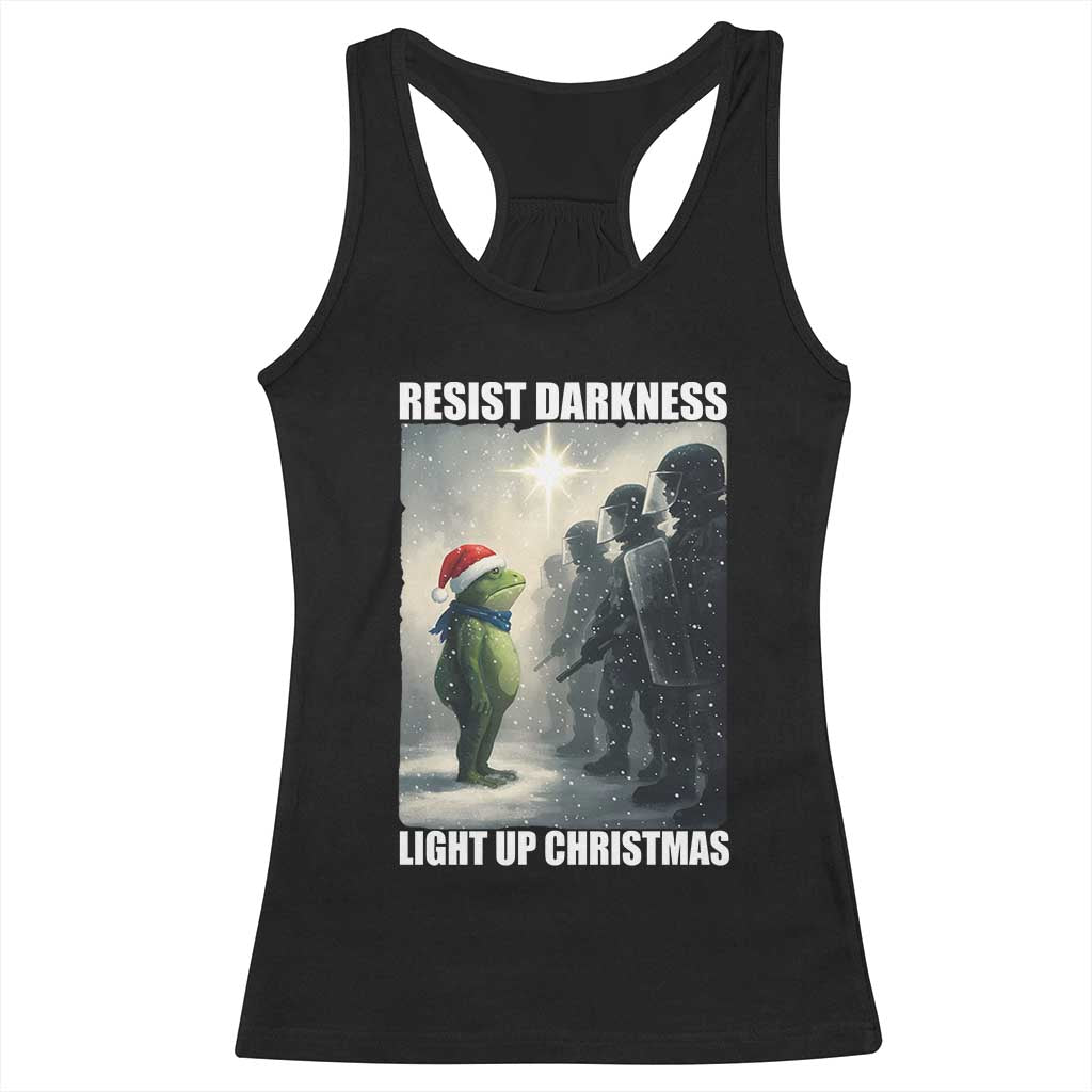 Resist Frog Christmas Racerback Tank Top Funny Portland Protest ICE Activist Meme TS14 Black Print Your Wear