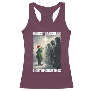 Resist Frog Christmas Racerback Tank Top Funny Portland Protest ICE Activist Meme TS14 Maroon Print Your Wear