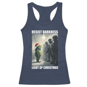 Resist Frog Christmas Racerback Tank Top Funny Portland Protest ICE Activist Meme TS14 Navy Print Your Wear