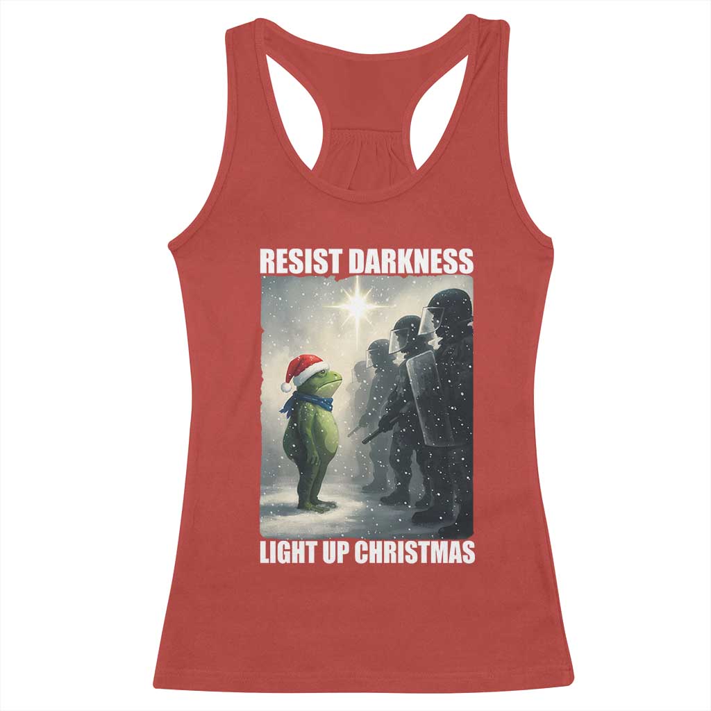 Resist Frog Christmas Racerback Tank Top Funny Portland Protest ICE Activist Meme TS14 Red Print Your Wear