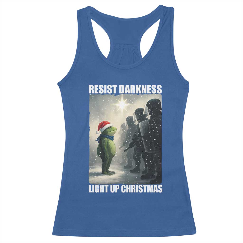 Resist Frog Christmas Racerback Tank Top Funny Portland Protest ICE Activist Meme TS14 Royal Blue Print Your Wear