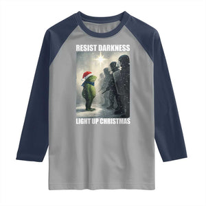 Resist Frog Christmas Raglan Shirt Funny Portland Protest ICE Activist Meme TS14 Sport Gray Navy Print Your Wear