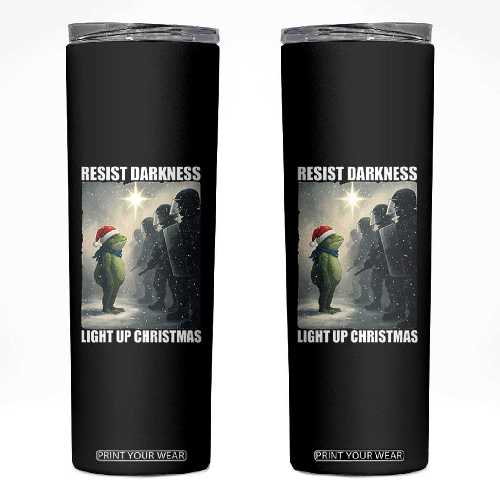 Resist Frog Christmas Skinny Tumbler Funny Portland Protest ICE Activist Meme TS14 Black Print Your Wear