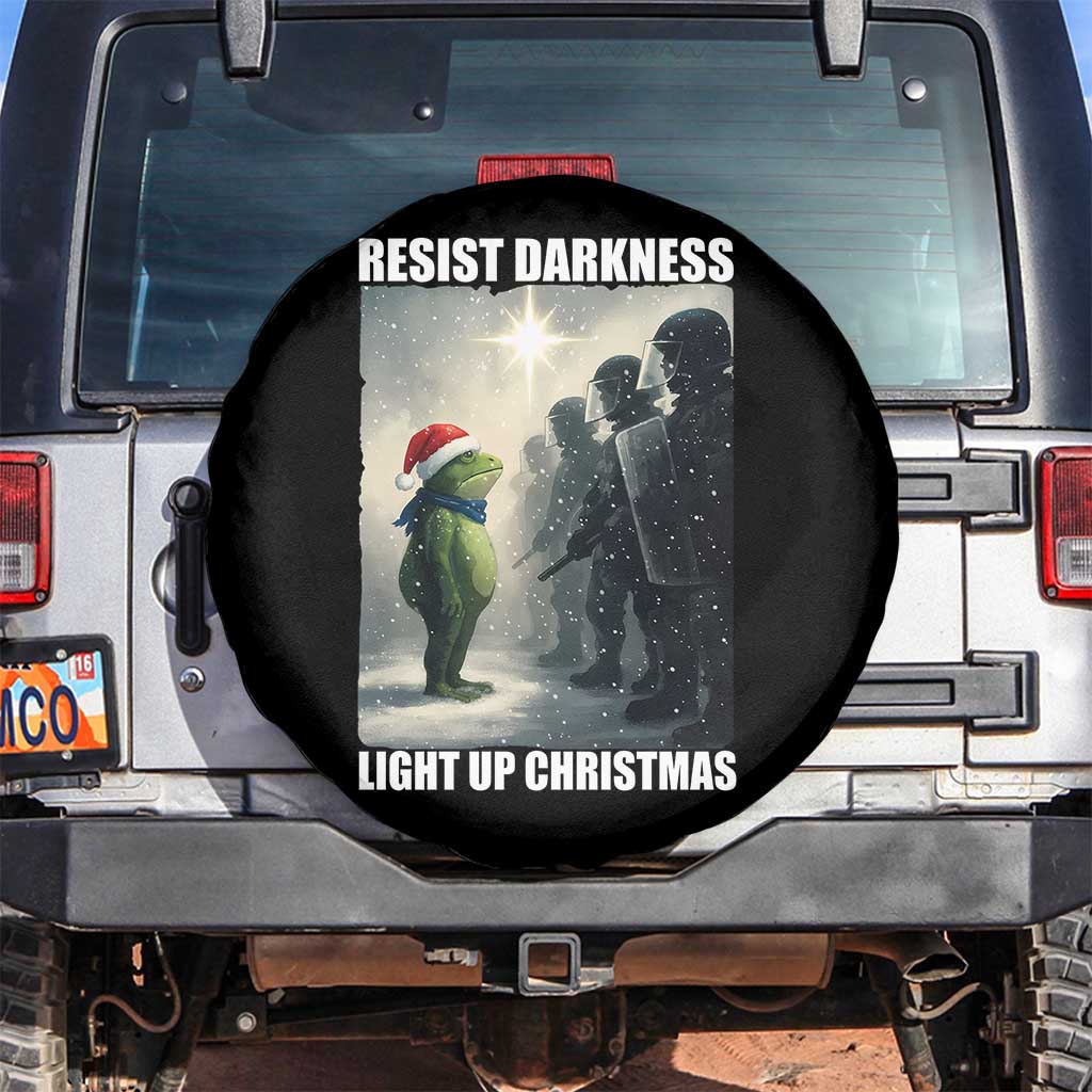 Resist Frog Christmas Spare Tire Cover Funny Portland Protest ICE Activist Meme TS14 No hole Black Print Your Wear