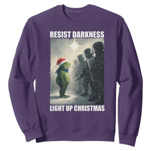 Resist Frog Christmas Sweatshirt Funny Portland Protest ICE Activist Meme TS14 Purple Print Your Wear