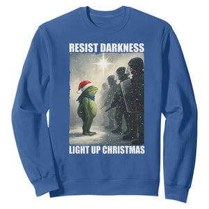 Resist Frog Christmas Sweatshirt Funny Portland Protest ICE Activist Meme TS14 Royal Blue Print Your Wear