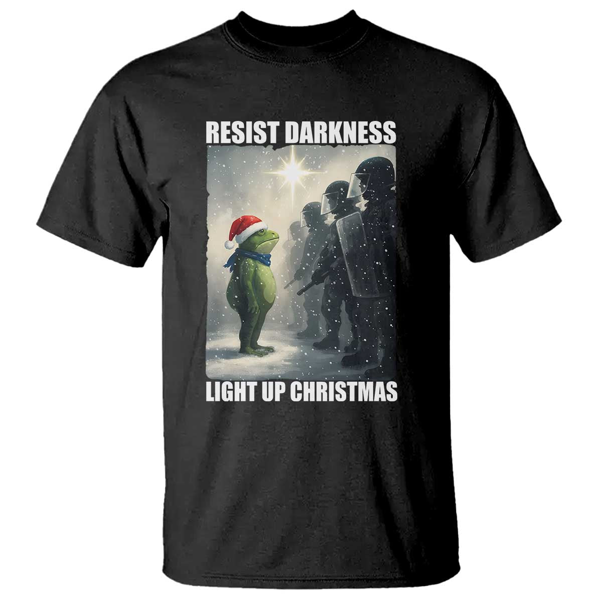 Resist Frog Christmas T Shirt Funny Portland Protest ICE Activist Meme TS14 Black Print Your Wear