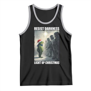 Resist Frog Christmas Tank Top Funny Portland Protest ICE Activist Meme TS14 Black Athletic Heather Print Your Wear