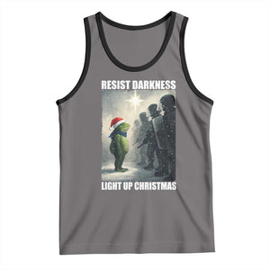 Resist Frog Christmas Tank Top Funny Portland Protest ICE Activist Meme TS14 Deep Heather Black Print Your Wear
