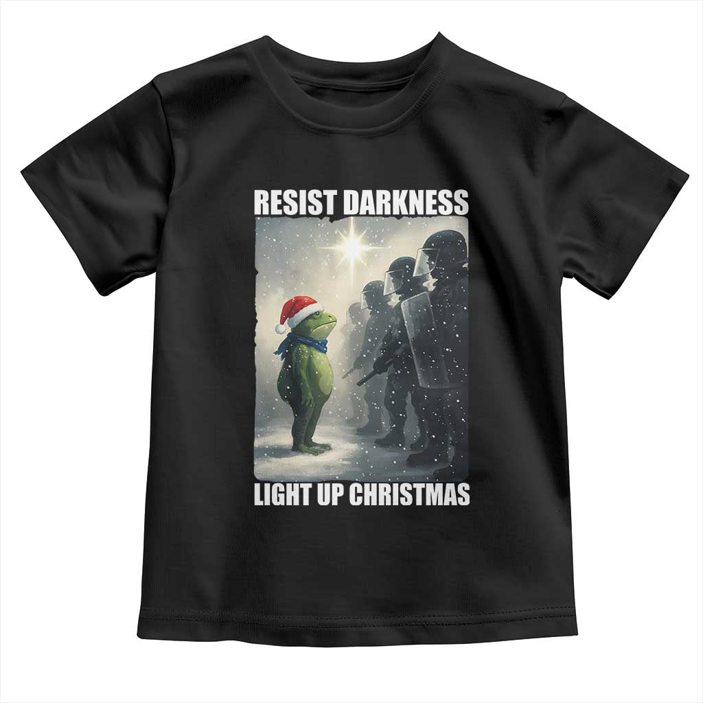 Resist Frog Christmas Toddler T Shirt Funny Portland Protest ICE Activist Meme TS14 Black Print Your Wear