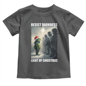 Resist Frog Christmas Toddler T Shirt Funny Portland Protest ICE Activist Meme TS14 Dark Heather Print Your Wear
