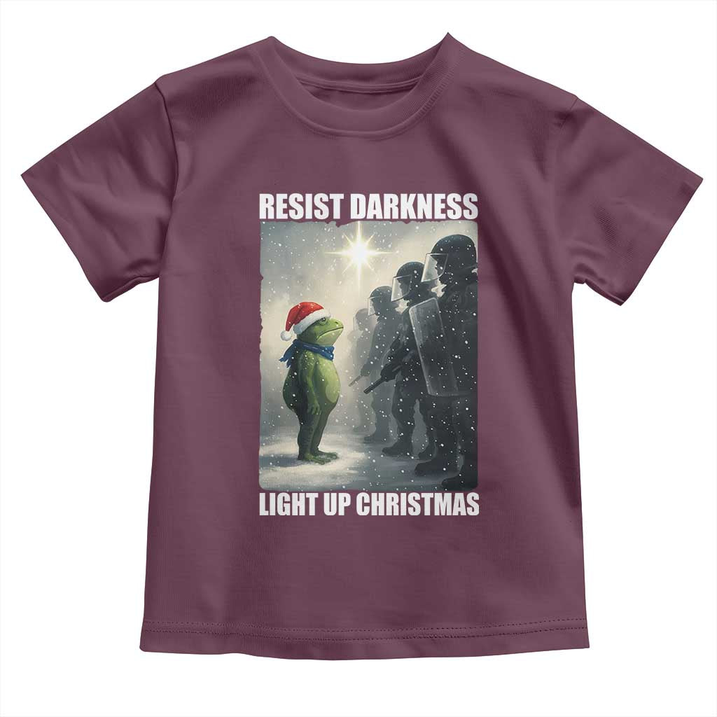 Resist Frog Christmas Toddler T Shirt Funny Portland Protest ICE Activist Meme TS14 Maroon Print Your Wear