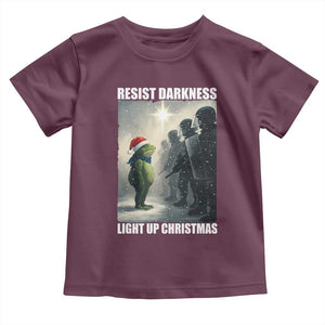 Resist Frog Christmas Toddler T Shirt Funny Portland Protest ICE Activist Meme TS14 Maroon Print Your Wear