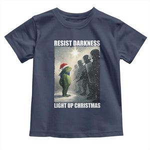 Resist Frog Christmas Toddler T Shirt Funny Portland Protest ICE Activist Meme TS14 Navy Print Your Wear