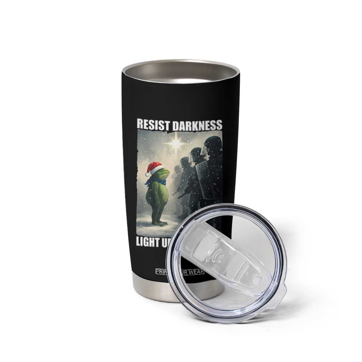 Resist Frog Christmas Tumbler Cup Funny Portland Protest ICE Activist Meme TS14 Print Your Wear
