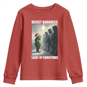 Resist Frog Christmas Youth Sweatshirt Funny Portland Protest ICE Activist Meme TS14 Red Print Your Wear