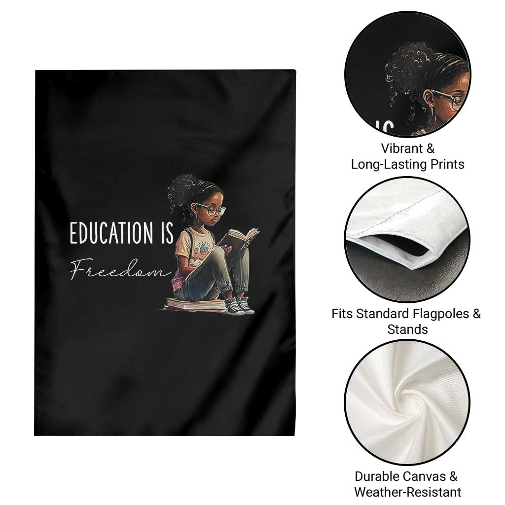 Education Freedom Garden Flag Black Teacher Books TS14 Print Your Wear
