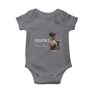 Education Freedom Baby Onesie Black Teacher Books TS14 Charcoal Print Your Wear