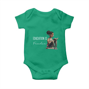 Education Freedom Baby Onesie Black Teacher Books TS14 Irish Green Print Your Wear