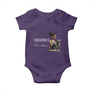 Education Freedom Baby Onesie Black Teacher Books TS14 Purple Print Your Wear
