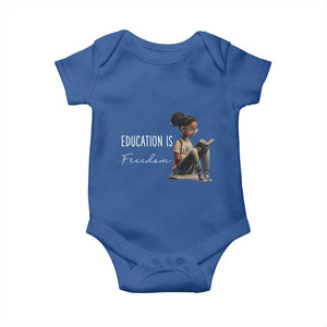 Education Freedom Baby Onesie Black Teacher Books TS14 Royal Blue Print Your Wear