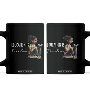 Education Freedom Coffee Mug Black Teacher Books TS14 Black Print Your Wear