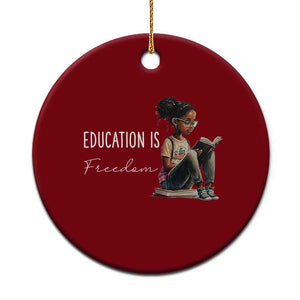 Education Freedom Ceramic Ornament Black Teacher Books TS14 1pc Red Print Your Wear