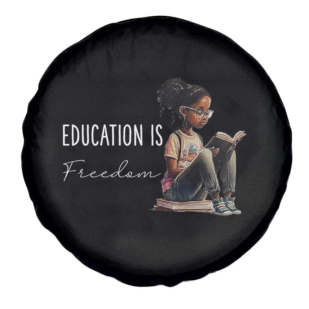 Education Freedom Spare Tire Cover Black Teacher Books TS14 Print Your Wear
