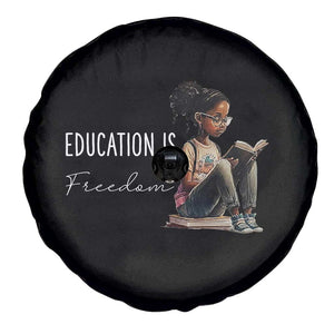 Education Freedom Spare Tire Cover Black Teacher Books TS14 Print Your Wear