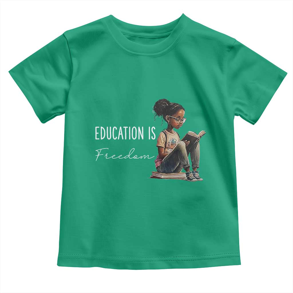 Education Freedom Toddler T Shirt Black Teacher Books TS14 Irish Green Print Your Wear