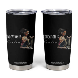 Education Freedom Tumbler Cup Black Teacher Books TS14 Black Print Your Wear
