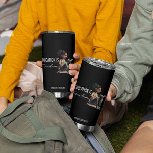 Education Freedom Tumbler Cup Black Teacher Books TS14 Print Your Wear