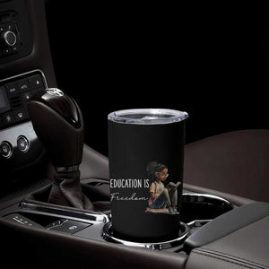 Education Freedom Tumbler Cup Black Teacher Books TS14 Print Your Wear