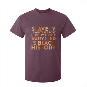 Black History Melanin T Shirt For Kid Slavery Is White History How My People Survived Is Black History TS14 Maroon Print Your Wear