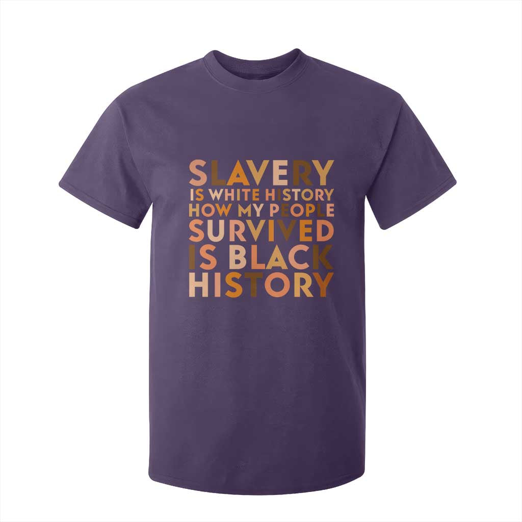 Black History Melanin T Shirt For Kid Slavery Is White History How My People Survived Is Black History TS14 Purple Print Your Wear