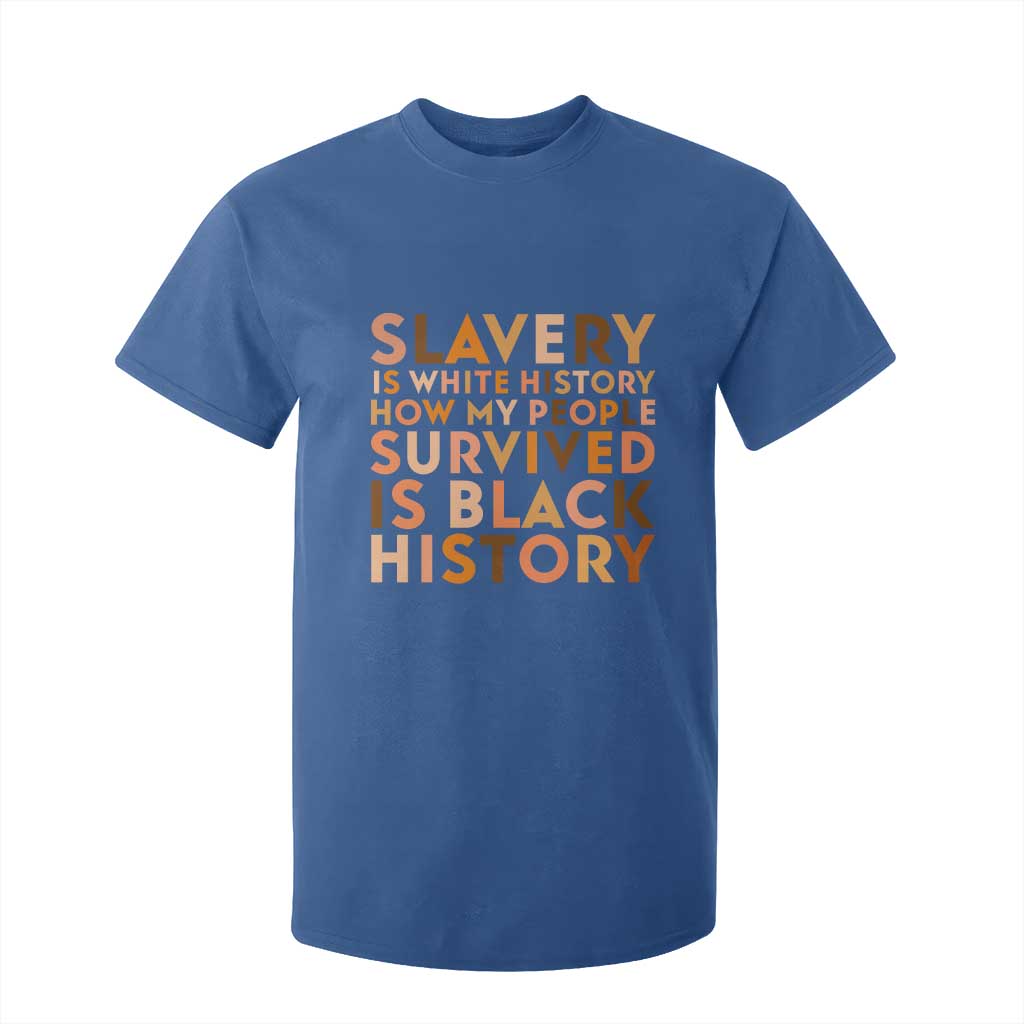 Black History Melanin T Shirt For Kid Slavery Is White History How My People Survived Is Black History TS14 Royal Blue Print Your Wear