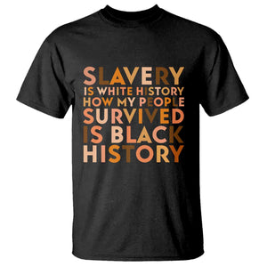 Black History Melanin T Shirt Slavery Is White History How My People Survived Is Black History TS14 Black Print Your Wear