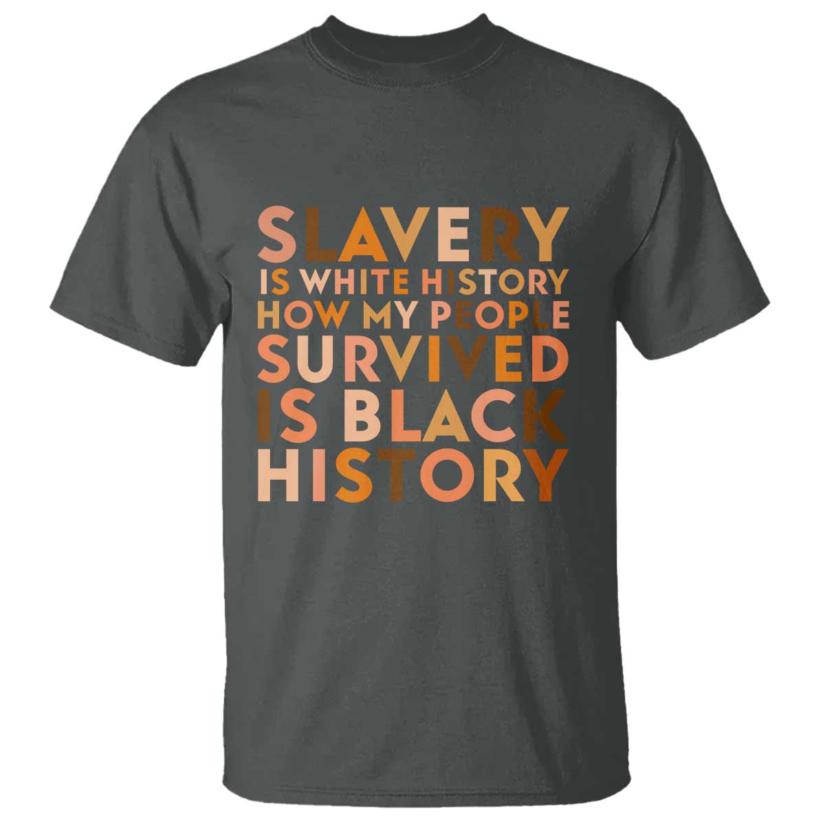 Black History Melanin T Shirt Slavery Is White History How My People Survived Is Black History TS14 Dark Heather Print Your Wear