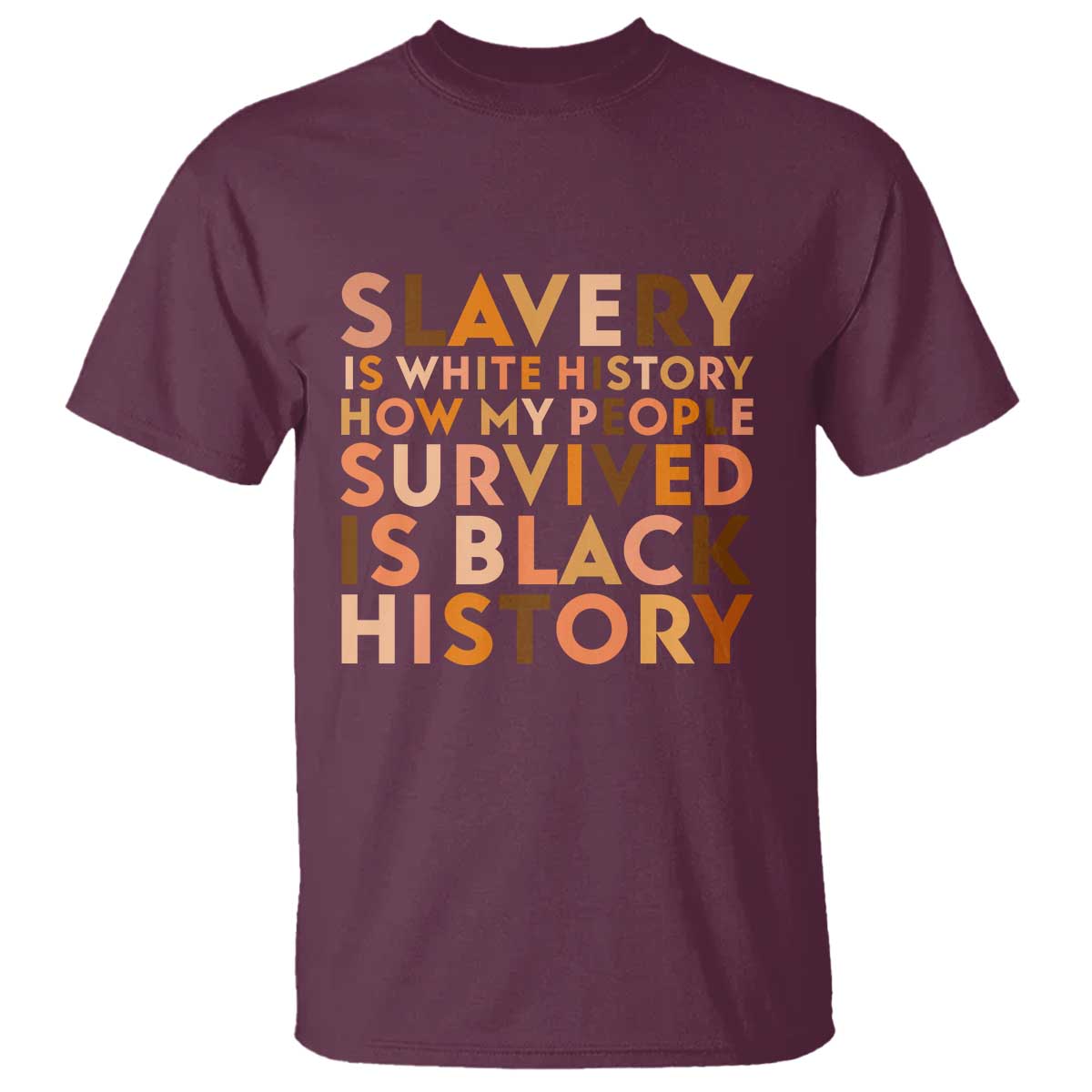 Black History Melanin T Shirt Slavery Is White History How My People Survived Is Black History TS14 Maroon Print Your Wear