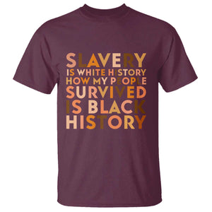 Black History Melanin T Shirt Slavery Is White History How My People Survived Is Black History TS14 Maroon Print Your Wear