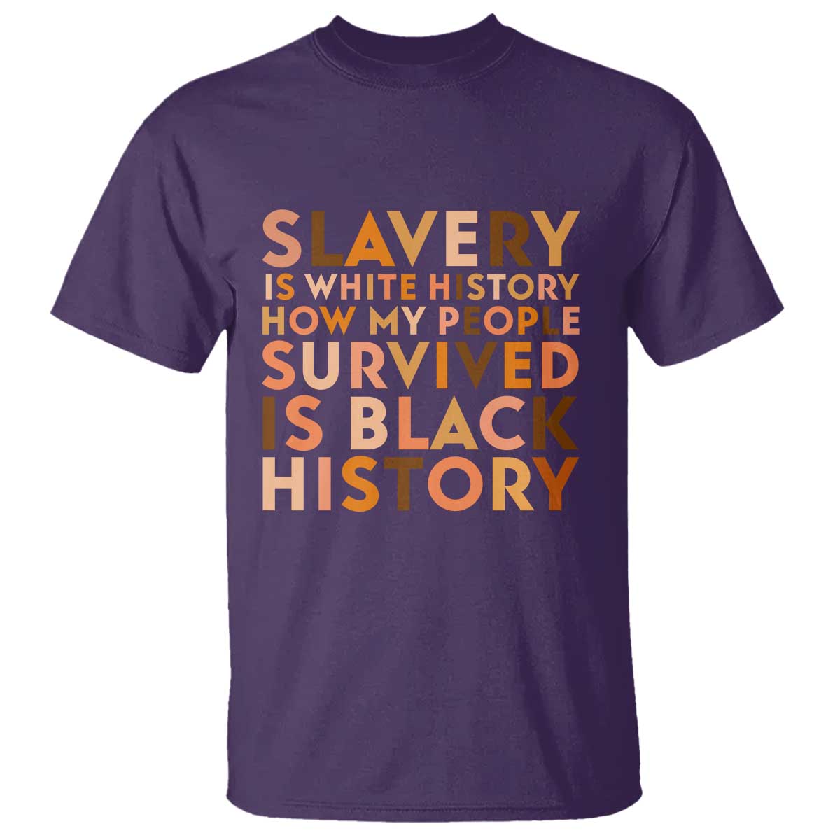 Black History Melanin T Shirt Slavery Is White History How My People Survived Is Black History TS14 Purple Print Your Wear