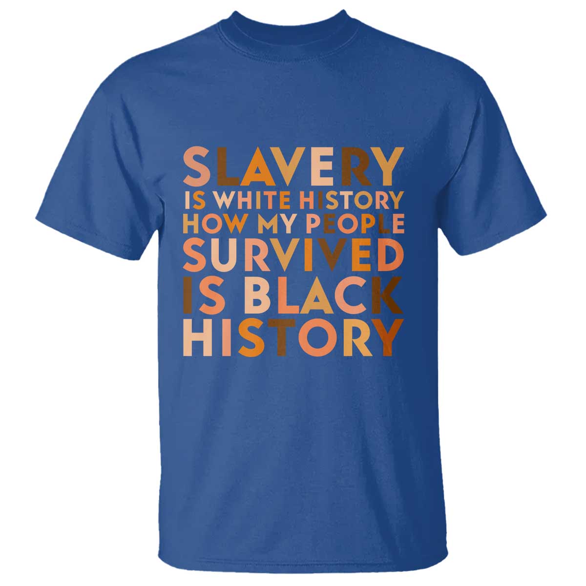 Black History Melanin T Shirt Slavery Is White History How My People Survived Is Black History TS14 Royal Blue Print Your Wear