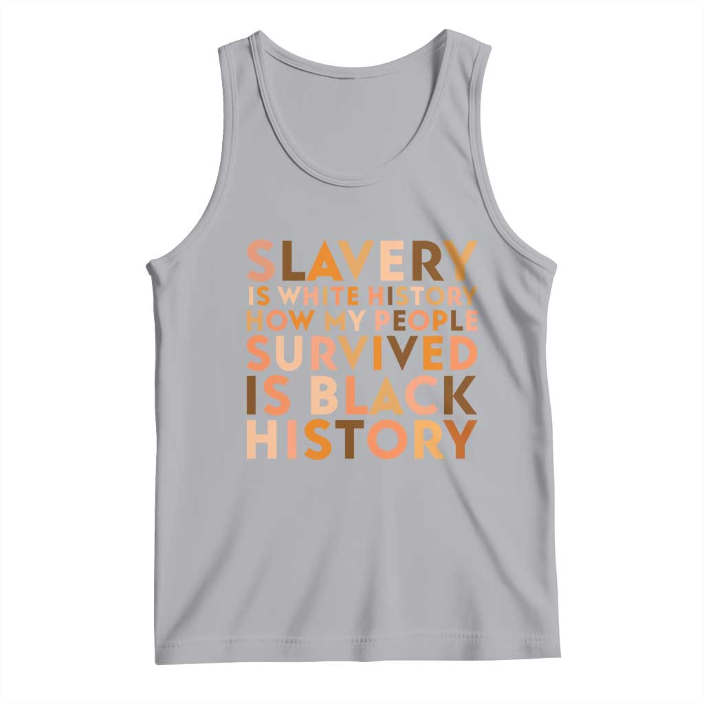 Black History Melanin Tank Top Slavery Is White History How My People Survived Is Black History TS14 Athletic Heather Print Your Wear