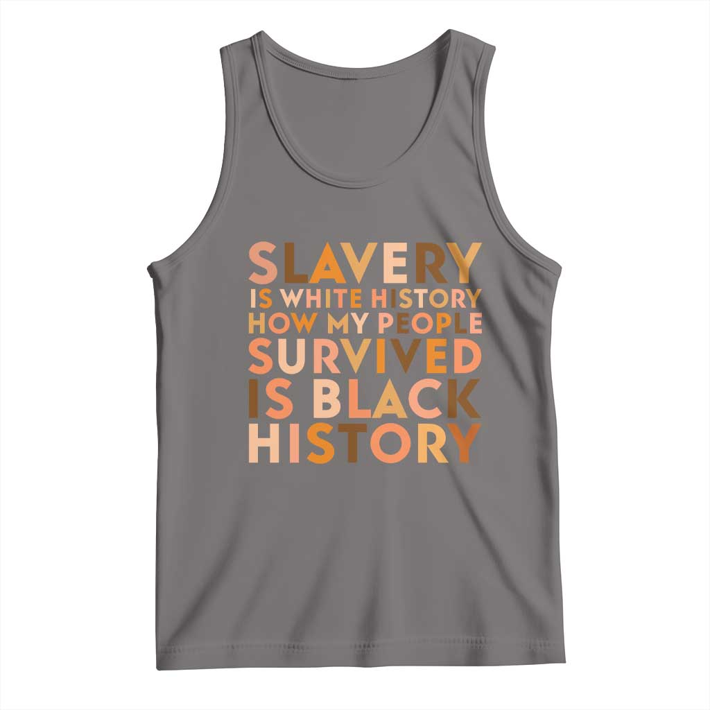 Black History Melanin Tank Top Slavery Is White History How My People Survived Is Black History TS14 Deep Heather Print Your Wear